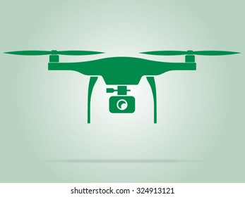 Green drone for logo design