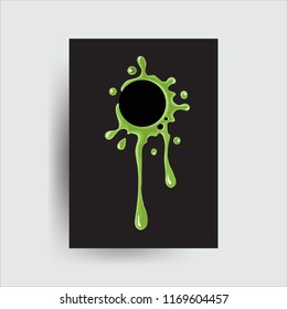 Green drop, book cover design, background. ( vector )