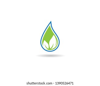 Green drop vector icon illustration