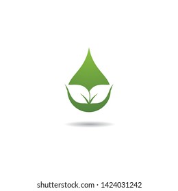 Green drop vector icon illustration