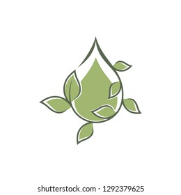 Green droplet leaf ornament vector icons symbol. Spring leaves ecology symbols. Vector illustration EPS.8 EPS.10