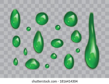 green drops isolated on dark background vector