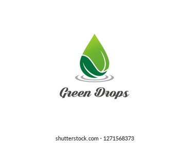 Green drops logo concept