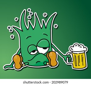 Green drunk dummy (vector) 