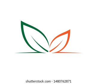 Green and Dry Leaf Vector Illustration
