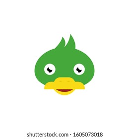 green duck face logo design template. duck head vector illustration.