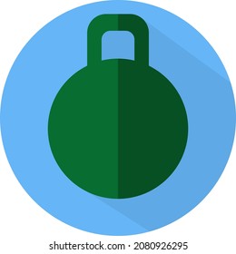 Green dumbbell, illustration, vector, on a white background.