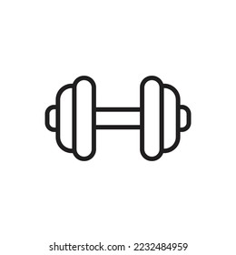 Green Dumbell Outline Icon Vector Illustration