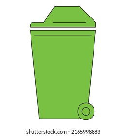 Green dump on a white background.
