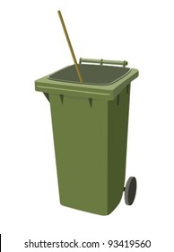 Green dumpster. Isolated on white.