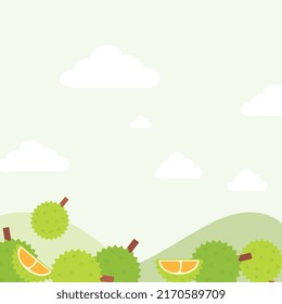 Green Durian Background Icon Vector