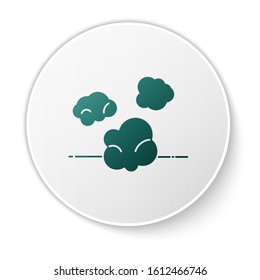 Green Dust icon isolated on white background. White circle button. Vector Illustration