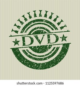 Green DVD distressed rubber stamp