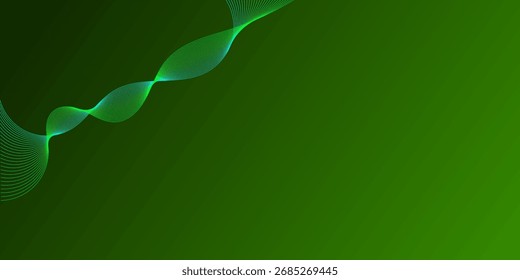 Grüne dynamische abstrakte Wellenlinien Design