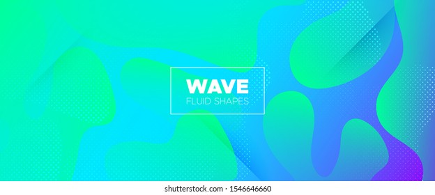 Green Dynamic Background. Fluid Colorful. 3d Minimal Poster. Wave Liquid Banner. Abstract Background. Blue Fluid Shapes. Light 3d Modern Poster. Futuristic Wave Flyer. Graphic Background.