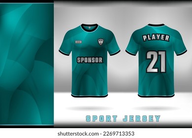 Green dynamic color sport jersey template design