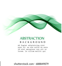 green dynamic waves on white background. illustration