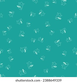 Green Eagle icon isolated seamless pattern on green background. American Presidential symbol.  Vector