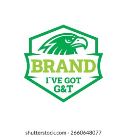 Green Eagle Logo - Modernes Badge Design mit ausgeprägter Typografie für Sport, Marke oder Unternehmen