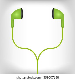 green earphones