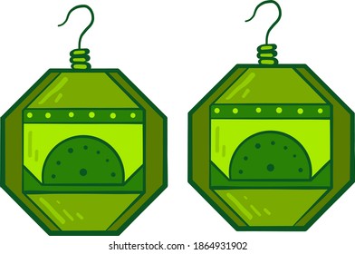 Anillos verdes, ilustración, vector sobre fondo blanco.