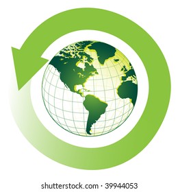 Green earth and arrow