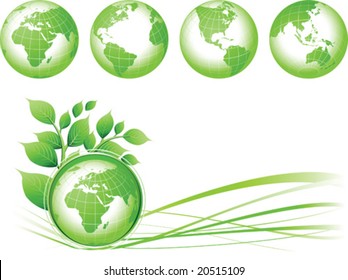 Green Earth background, vector illustration. Base map generated using map data from the public domain. (www.diva-gis.org)