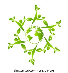 Green earth concept with human leave,vector illustration