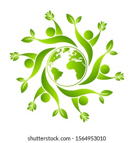 Green earth concept with human leave,vector illustration