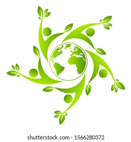 Green earth concept with human leave,vector illustration