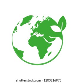green earth concept with leaves vector illustration