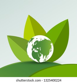 Green earth concept with leaves.Ecology cities help the world with eco-friendly concept ideas