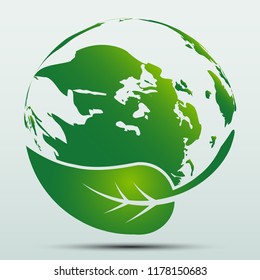 Green earth Concept with Leaves,ecology nature.