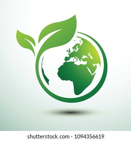 Green earth concept with leaves,vector illustration