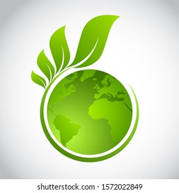 Green earth concept with leaves,vector illustration