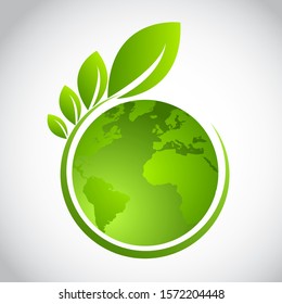 Green earth concept with leaves,vector illustration