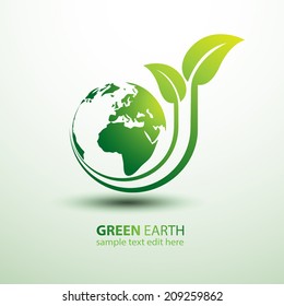 Green earth concept with leaves,vector illustration