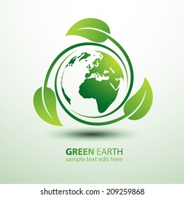 Green earth concept with leaves,vector illustration