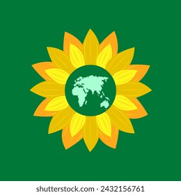 Green earth concept with leaves,vector illustration