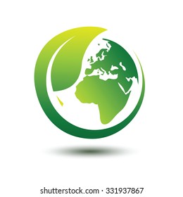 Green earth concept with leaves,vector illustration