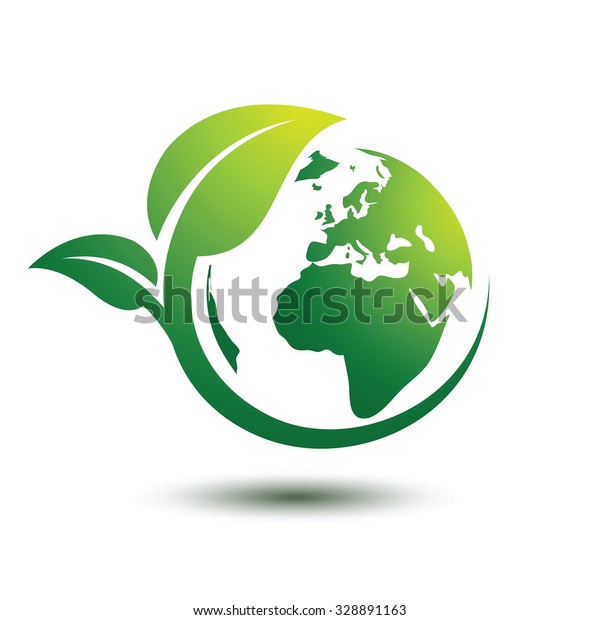 緑の地球のコンセプトと葉 ベクターイラスト のベクター画像素材 ロイヤリティフリー