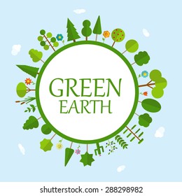 Green Earth Concept Natural Vector Illustration EPS10