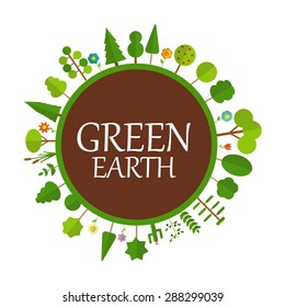 Green Earth Concept Natural Vector Illustration EPS10