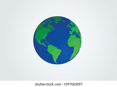 Green Earth Concept Vector Illustration. Planet With Green shape Symbol environment and earth day.