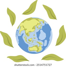 Green Earth Concept Vector Illustration. Graphic Design