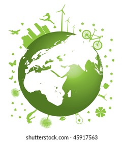 Green Earth concept vector illustration on white