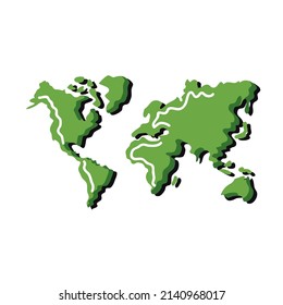 green earth continents isolated icon