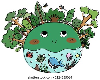 Green Earth. Earth day concept.