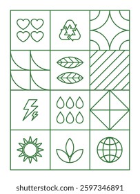 green earth day outline for environment 