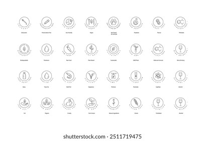 Green Earth and Eco-Friendly Icons, Organic, Environment, Green Living, Climate Action, Natural